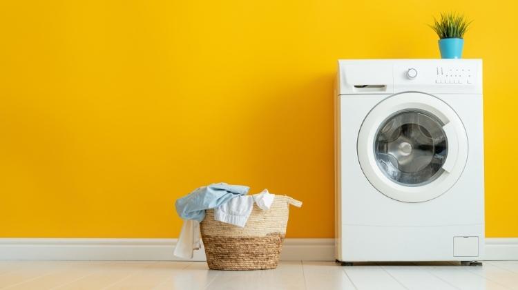 washing machine with dirty washing