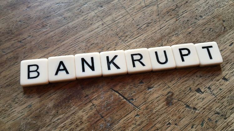 bankruptcy with written with scrabble tiles